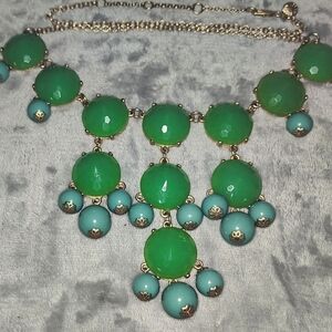 J. Crew Statement Bubble Green and Blue Bib Necklace